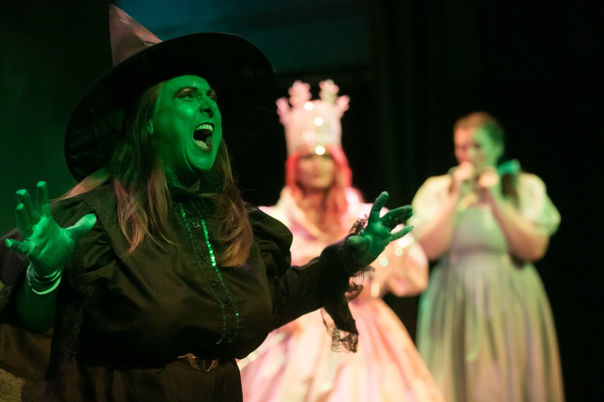 Kristal Seid as the Wicked Witch of the West in Theatre Arlington’s “Magical City of Oz,” showcasing her talent in musical theatre.